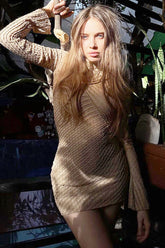 Celaena Long-Sleeve Mini Dress